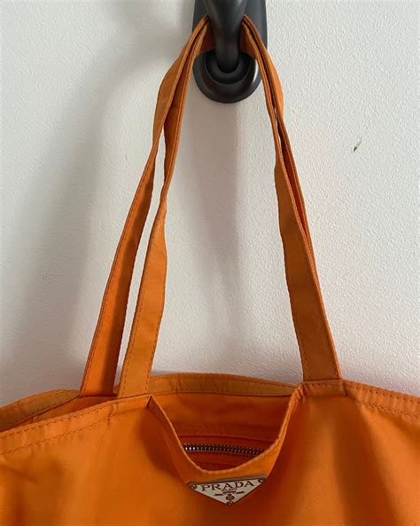 Vintage Prada Orange Nylon Robot Tote Rare & Collectable Art